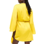 صورة Satin Wrap Dress Yellow Bright